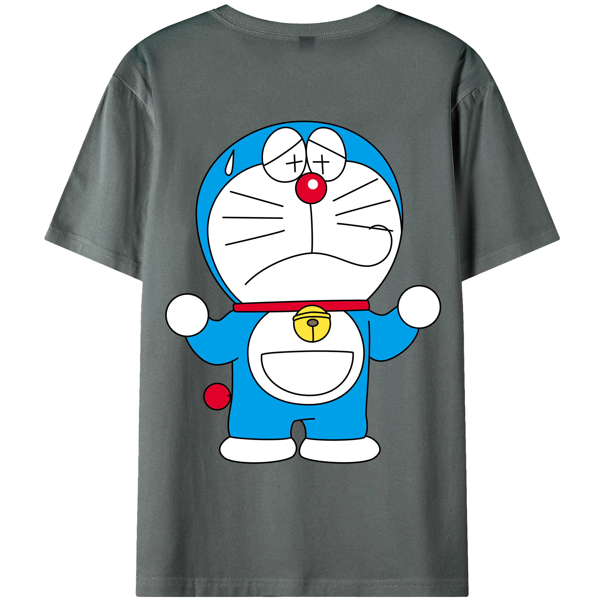 （画像用） ドラえもん Doraemon 綿100％ メンズ半袖Tシャツ（バックプリント） 通気性